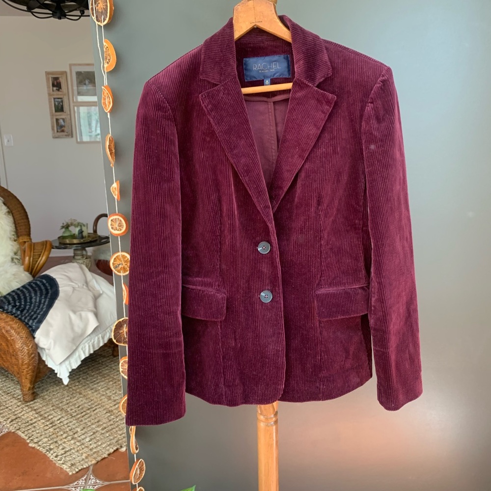 RACHEL Rachel Roy Burgundy Corduroy Blazer